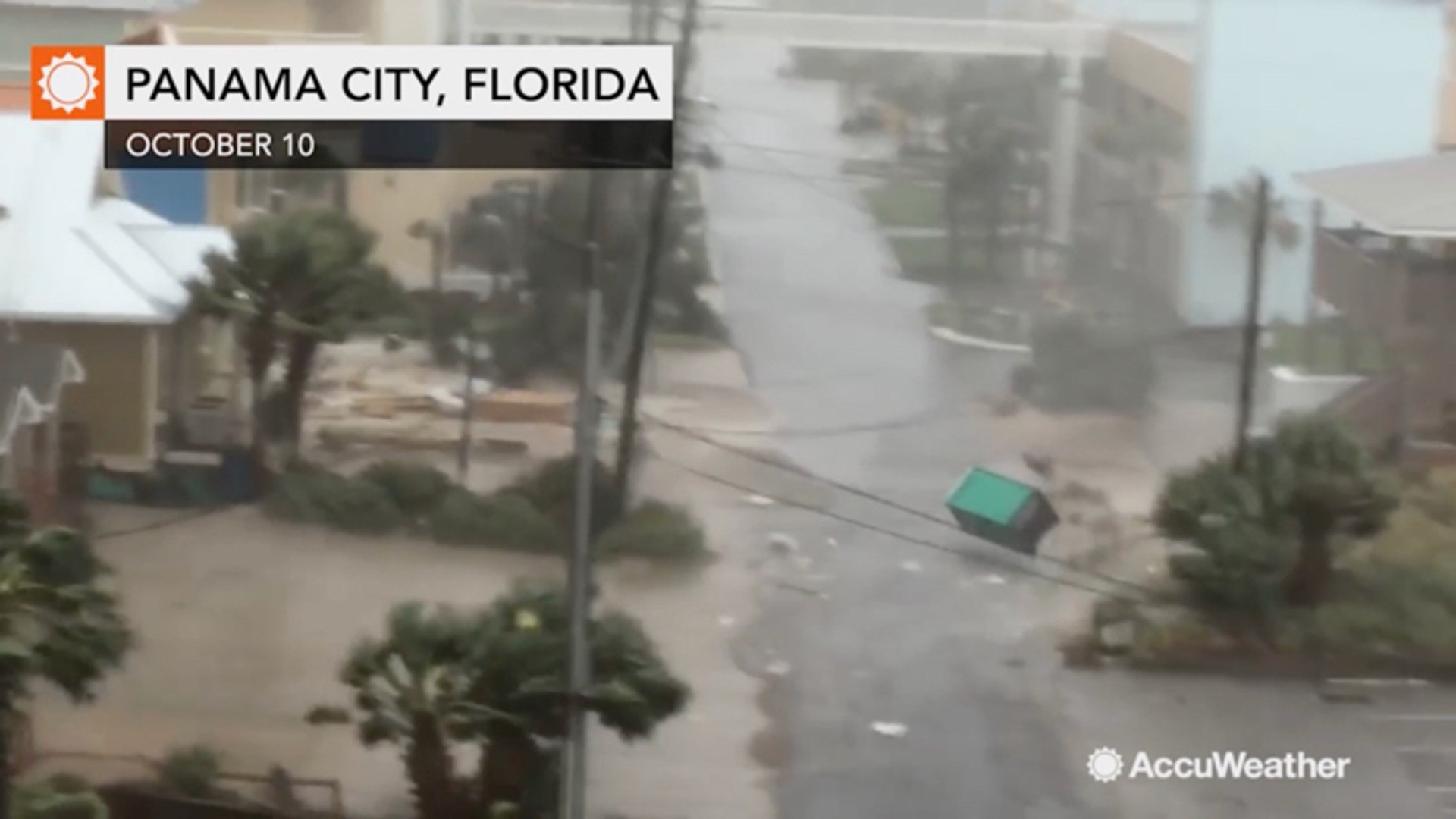 ⁣Ferocious Hurricane Michael winds rip off roofs, send debris flying