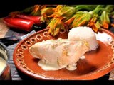 Pollo en crema de flor de calabaza