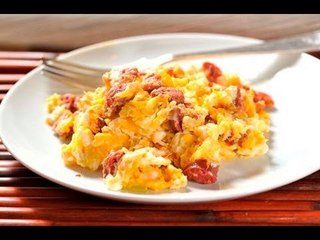 Huevos revueltos con chorizo