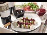 Brochetas de res con salsa de frutos negros - Callejo - Beef kebab - Recetas de cocina