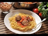 Espagueti con albóndigas - Recetas de cocina italiana - Spaghetti and meatballs