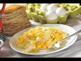 Huevos revueltos con queso panela - Scrambled eggs with cheese - Recetas de huevo