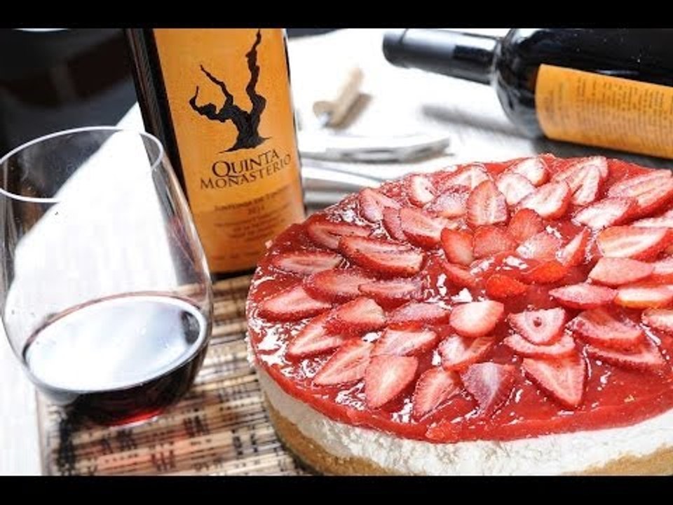 Cheesecake de queso con fresas sin hornear - Pay de fresas sin horno - Unbaked strawberry cheesecake