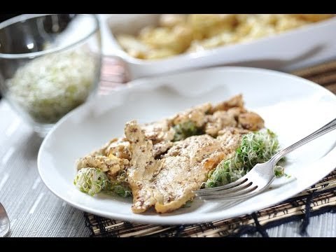Pechuga de pollo con germinado de alfalfa - Recetas de pollo - Chicken with alfalafa sprouts