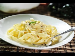 Fetuccini a los cuatro quesos - Receta de pasta fácil de preparar