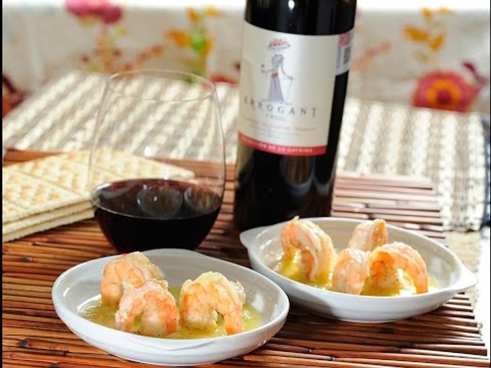 Camarones al mojo de ajo - Receta con maridaje de Cocina al Natural