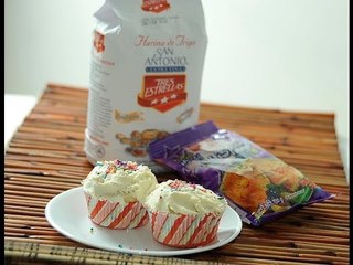 Cupcakes con harina de hot cakes - Postre fácil de preparar