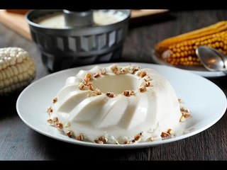 Gelatina nuez con elote - Postráce fácil y rápido