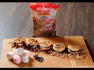Smores de granola - Galletas rellenas de bombón