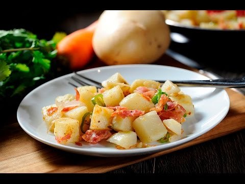 Papas fritas con panceta - Receta mexicana fácil de preparar