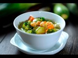 Sopa vegetariana  de garbanzos con verduras