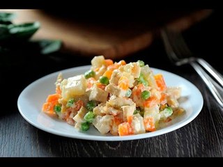 Ensalada fría de pollo con verduras