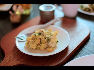 Huevos revueltos con papas