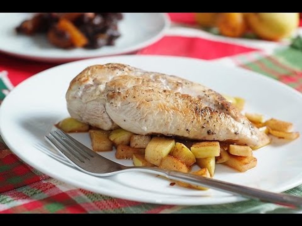 Pechuga de pollo con manzana