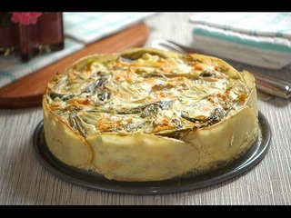 Pastel de flor de calabaza con poblano