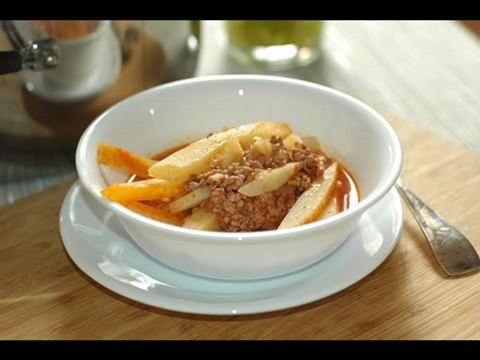 Caldo de carne con papa