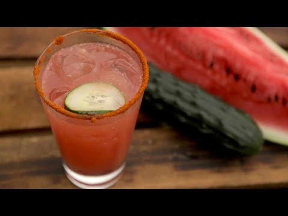 Agua fresca de sandía, pepino y limón