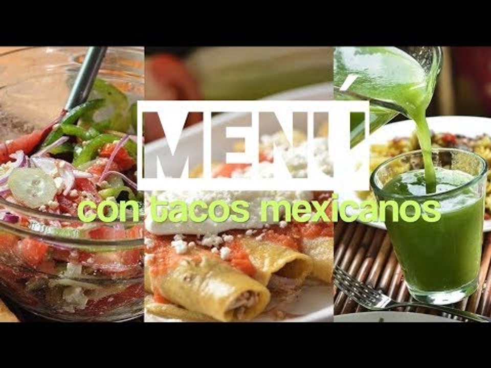 Menú con tacos mexicanos