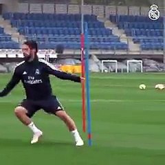 Isco y Marcelo entrenando en Valdebebas