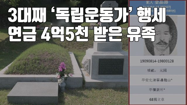 [자막뉴스] 3대째 '독립운동가' 행세...연금 4억5천만 원 받은 유족 / YTN