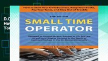 D.O.W.N.L.O.A.D [P.D.F] Small Time Operator: How to Start Your Own Business, Keep Your Books, Pay