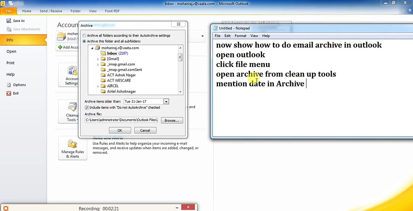 Outlook Archive