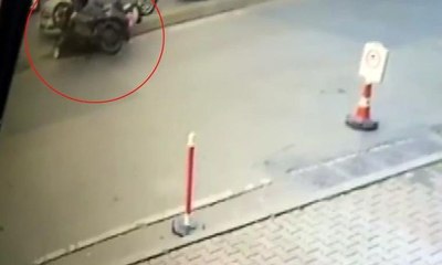 Feci motosiklet kazası kamerada