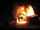 مجهولون يحرقون سيارة لواء شرطة