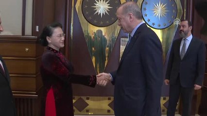 Cumhurbaşkanı Erdoğan, Vietnam Ulusal Meclis Başkanı Nguyen Thi Kim Ngan'ı Kabul Etti