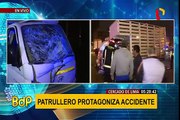 Cercado de Lima: patrullero de la policía protagoniza accidente