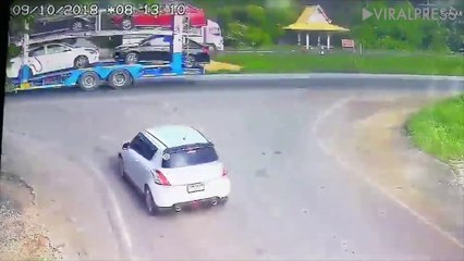 Woman's Car Flattened While Waiting At Junction