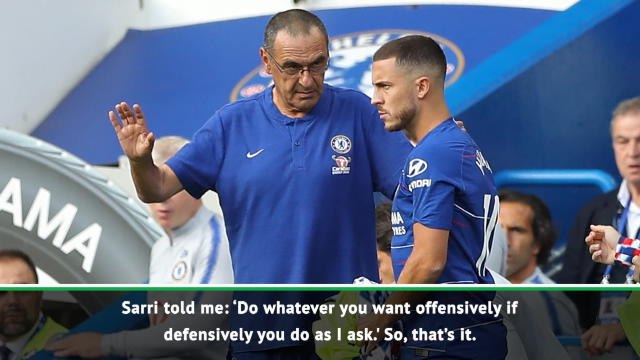 Sarri's system at Chelsea allows me to be more successful - Hazard