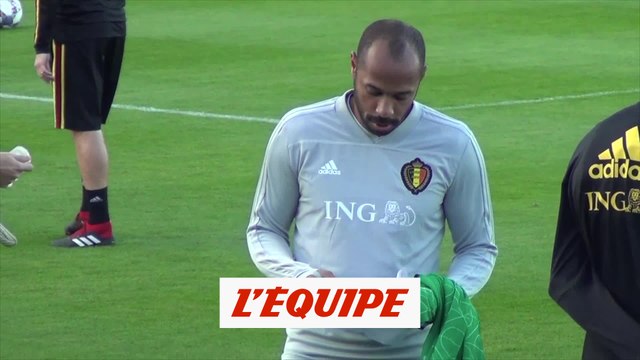 Thierry Henry à l'entraînement des Diables Rouges - Foot - BEL