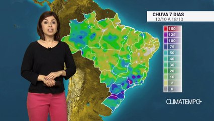 Acumulado de chuva para o BR nos próximos dias