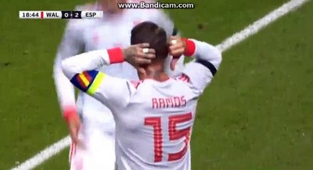 RAMOS      Goal  HD   Wales 0 - 2	 Spain  11-10-2018