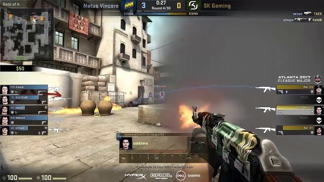 ELEAGUE Major 2017 - Round 1 -SK vs Natus Vincere - dust2 - coldzera highlights