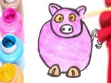 Glitter Pig drawing and coloring for Kids, Toddlers Toy Art