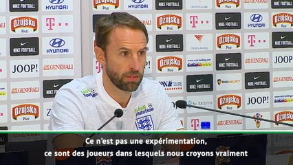 Angleterre - Southgate : "Ce n'est pas une expérimentation"