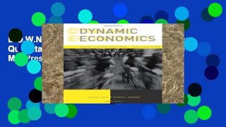 D.O.W.N.L.O.A.D [P.D.F] Dynamic Economics: Quantitative Methods and Applications (The MIT Press)