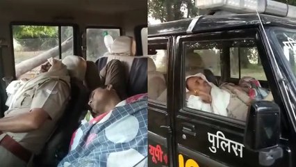 डायल 100 में चादर ओढ़कर सोते मिले यूपी पुलिस के सिपाही, वीडियो वायरल