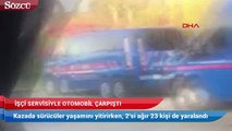 Bodrum’da işçi servisi ile otomobil çarpıştı