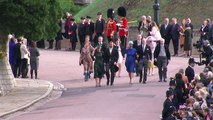 Zara and Mike Tindall arrive for Princess Eugenie's wedding
