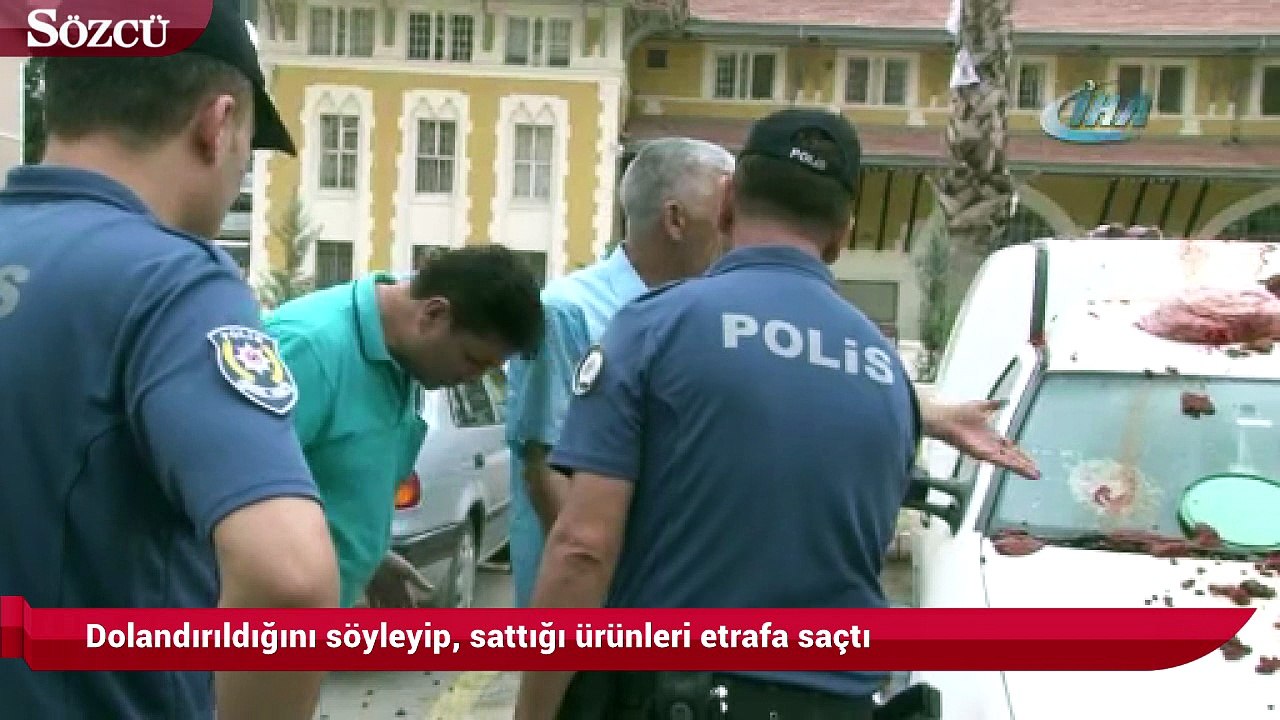 Dolandırıldığını söyleyip, sattığı ürünleri etrafa saçtı