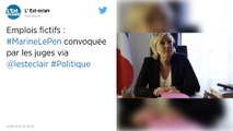 Soupçons d'emplois fictifs au FN: Marine Le Pen devant les juges.