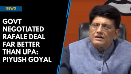 Скачать видео: Govt negotiated Rafale deal far better than UPA: Piyush Goyal