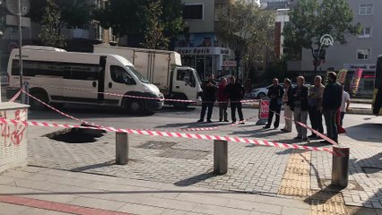 Ataşehir'de kaldırım çöktü - İSTANBUL