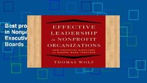 Best product  Effective Leadership in Nonprofit Organizations: How Executive Directors and Boards