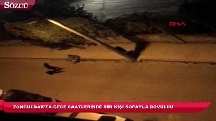 Video herunterladen: Zonguldak´ta gece saatlerinde bir kişinin sopayla dövülmesi cep telefonu kamerasına yansıdı.