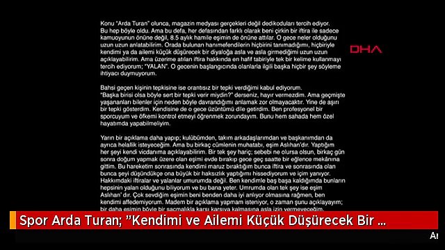 Spor Arda Turan: Kendimi ve Ailemi Küçük Düşürecek Bir Diyaloğa Asla Girmedim