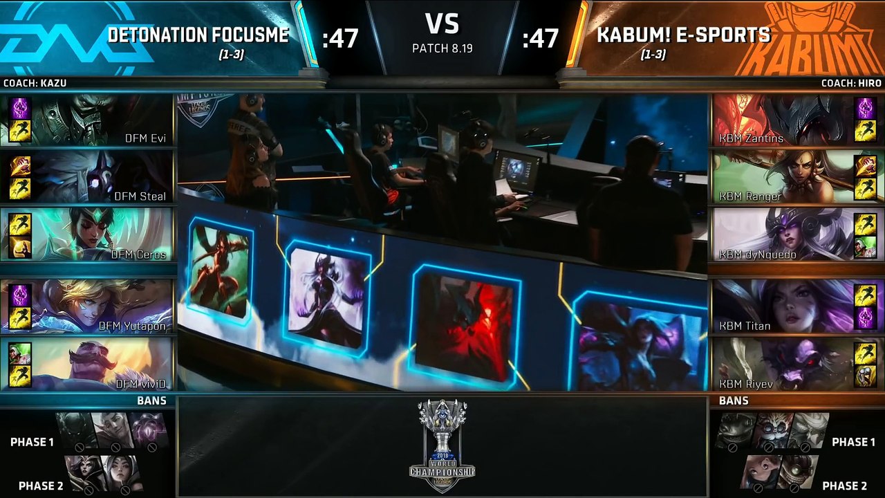 DFM vs KBM - Tie Breaker   Day 3 Play-In Stage S8 LoL Worlds 2018   DetonatioN FM vs KaBuM! e-Sports